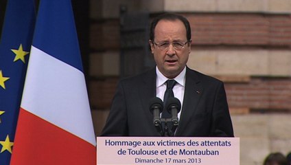 Discours du président de la République en hommage aux victimes des attentats de Toulouse et de Montauban
