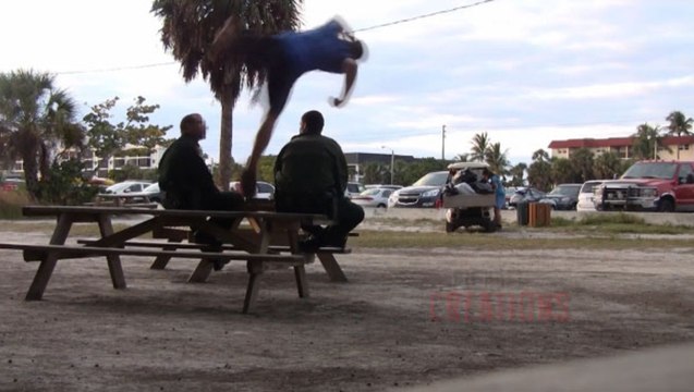 Sauter au dessus d’un policier et se faire arrêter