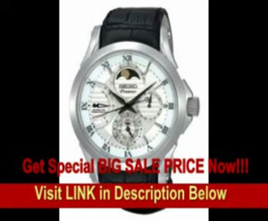 [FOR SALE] Seiko Mens Kinetic Direct Drive Moon Phase - Stainless - White Dial - Leather