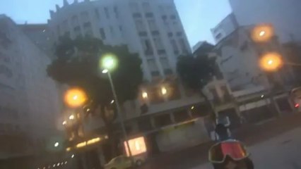 Urban wingsuit flying into Rio de Janeiro