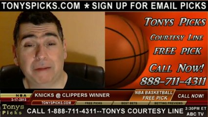 LA Clippers versus New York Knicks Pick Prediction NBA Pro Basketball Odds Preview 3-17-2013