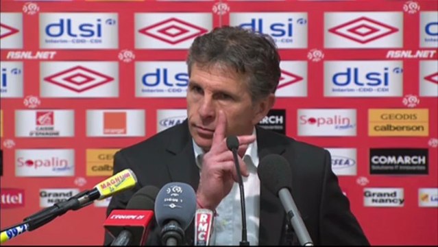 Conférence de presse AS Nancy-Lorraine - OGC Nice : Patrick GABRIEL (ASNL) - Claude PUEL (OGCN) - saison 2012/2013