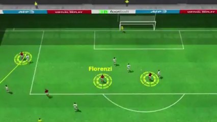 The Goal from Erik Lamela (Roma) in the 7th minute of the first half.