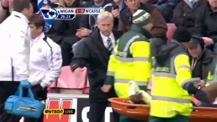 Чемпионат Англии 2012-13  30 тур Уиган-Ньюкасл 1 тайм