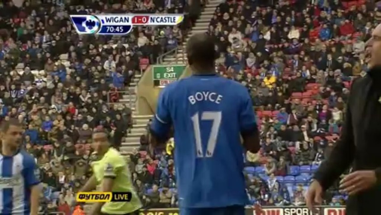 Чемпионат Англии 2012-13  30 тур Уиган-Ньюкасл 2 тайм