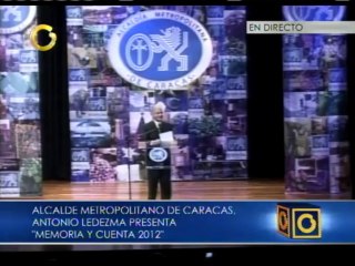 Alcalde Antonio Ledezma presentó memoria y cuenta 2012