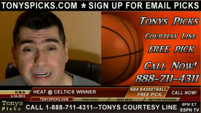 Boston Celtics versus Miami Heat Pick Prediction NBA Pro Basketball Odds Preview 3-18-2013
