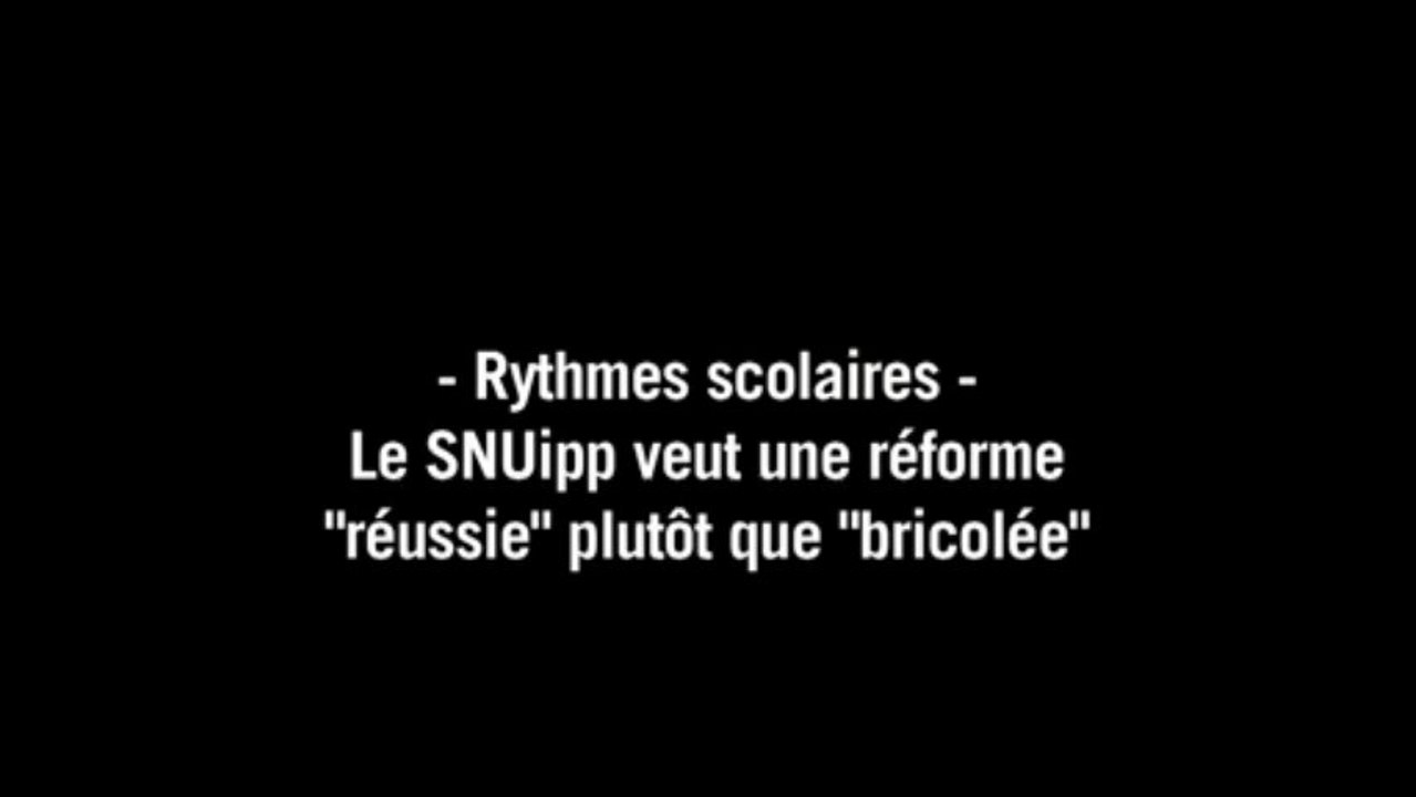 Rythmes scolaires: le SNUipp veut une réforme "réussie" plutôt que "bricolée"