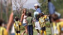 Britney Spears And Ex Watch Sons' Game