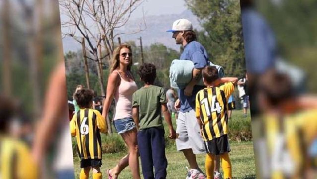 Britney Spears And Ex Watch Sons' Game