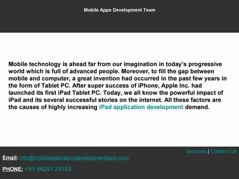 Hire Apple App Developer for iPad Application Development from MADT