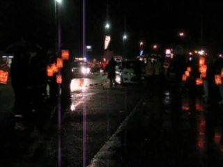 Téléthon : l'arrivée des pompiers à Bar-sur-Seine