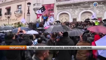 Túnez: Más de 3000 manifestantes sostienen al gobierno