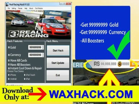 Real Racing 3 Hacks for 99999999 Gold - No rooting New Release Real Racing 3 Gold Cheat