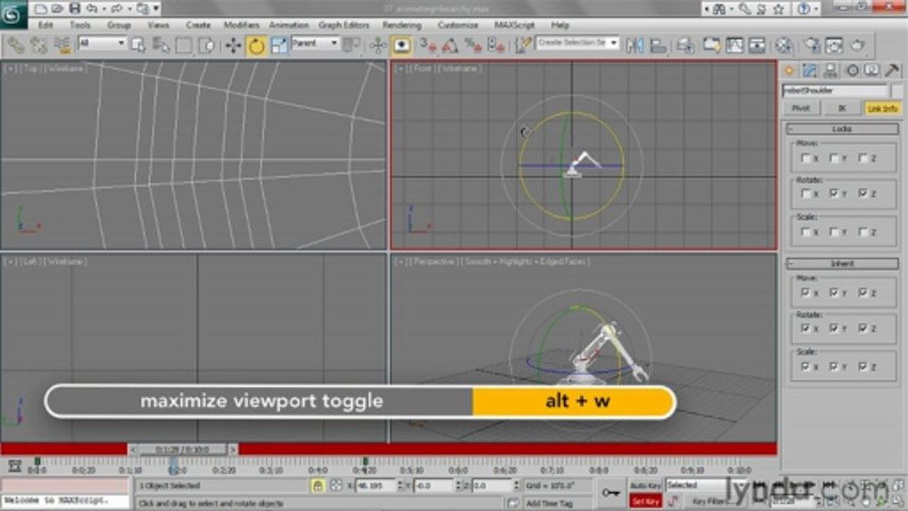 3ds Studio Max - 131 Animating a hierarchy