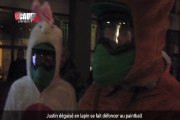 Justin déguisé en lapin se fait défoncer au paintball - C'Cauet sur NRJ