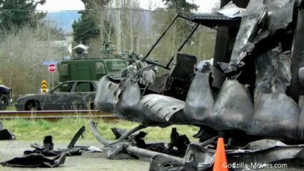 Godzilla 2014 - Set Footage - Crashed Helicopter
