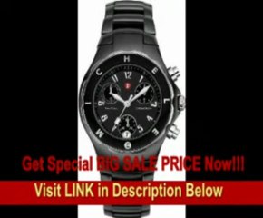 [BEST PRICE] Michele Woman's MWW12A000006 Tahitian Ceramic Black Bezel Watch