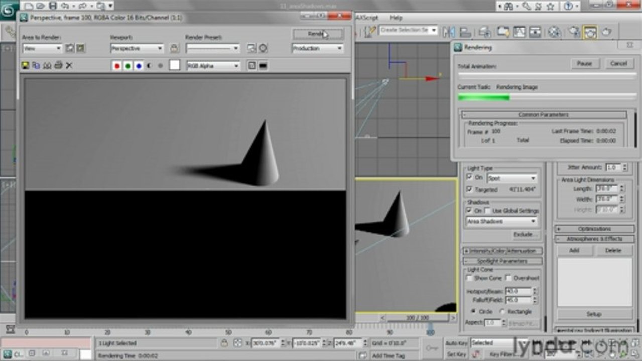 3ds Studio Max - 112 Using area shadows