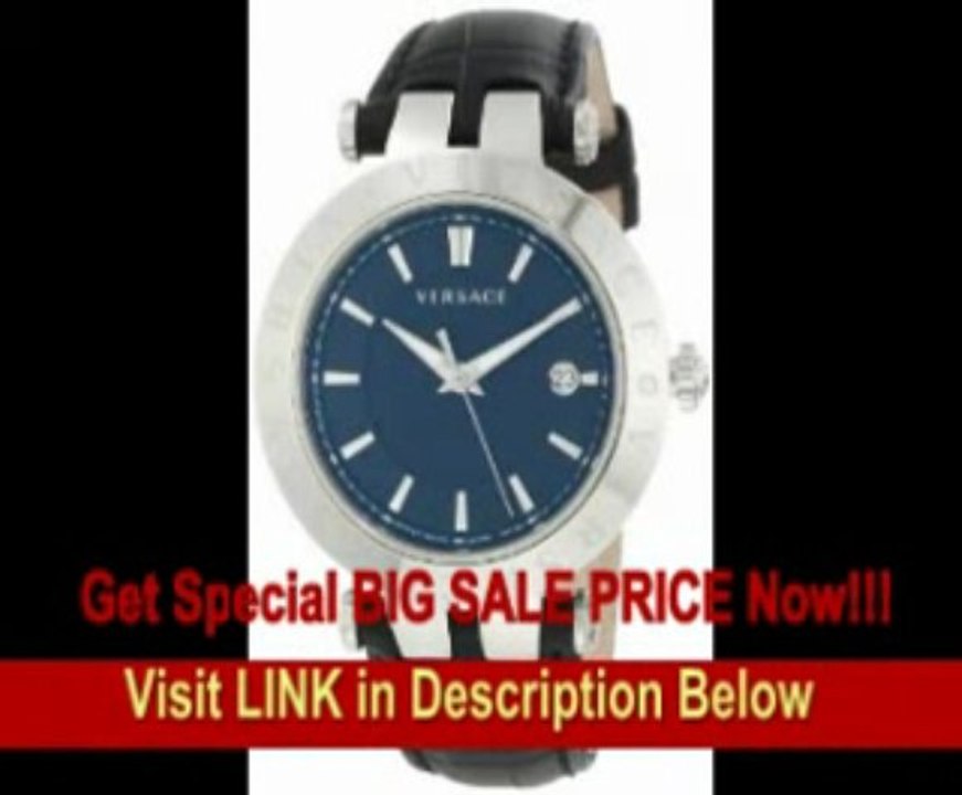 [SPECIAL DISCOUNT] Versace Men's 23Q99D008 S009 V-Race 3 Hands Black Dial Leather 3-Interchangeable Rings Watch