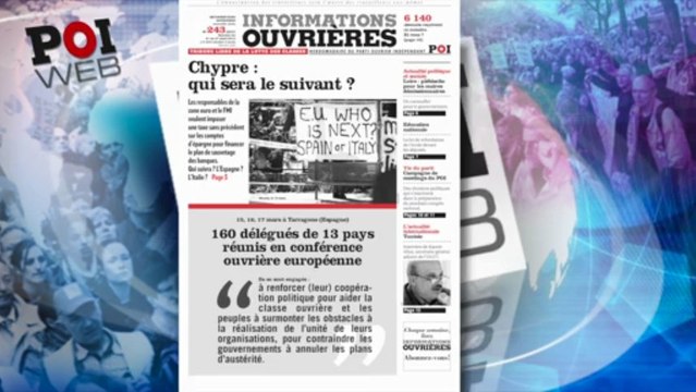Informations Ouvrières, le 21 mars 2013