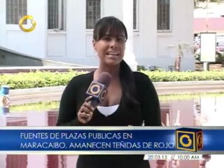 Estudiantes tiñeron de rojo varias fuentes en el país