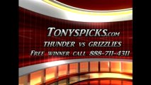 Memphis Grizzlies versus Oklahoma City Thunder Pick Prediction NBA Pro Basketball Odds Preview 3-20-2013