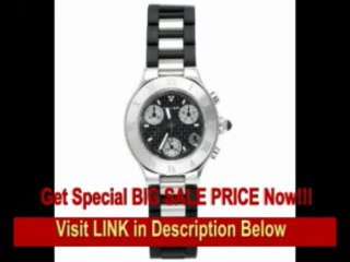 [BEST PRICE] Cartier Women's W10198U2 Must 21 Chronoscaph Stainless Steel and Black Rubber Chronograph Watch