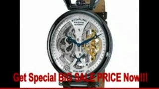 [BEST PRICE] Stuhrling Original Men's 127A2.33X52 Emperor Grand DT Mechanical Skeleton Dual Time Diamond Blue PVBlue PVD Watch