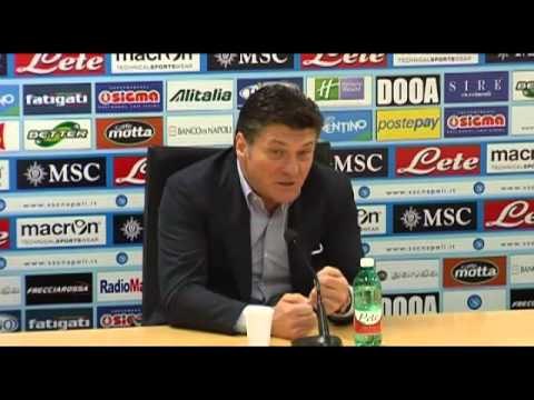 Napoli - Mazzarri e l'incontro con l'Atalanta al San Paolo (16.03.13)