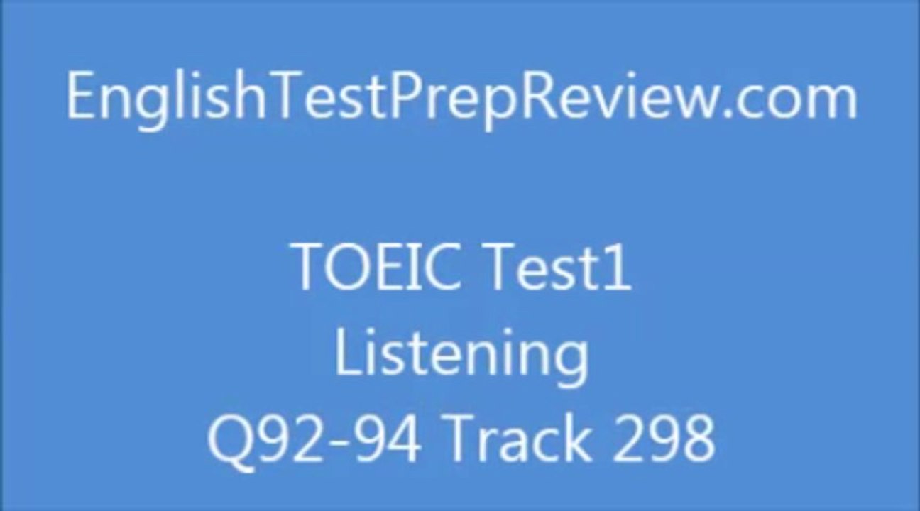 TOEIC Test1 Listening Q92 Track298