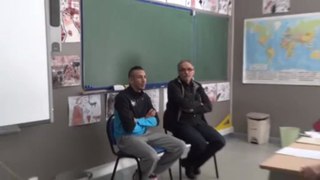La visite de Brahim Raggui, athlète lorrain à l'école de Mulcey