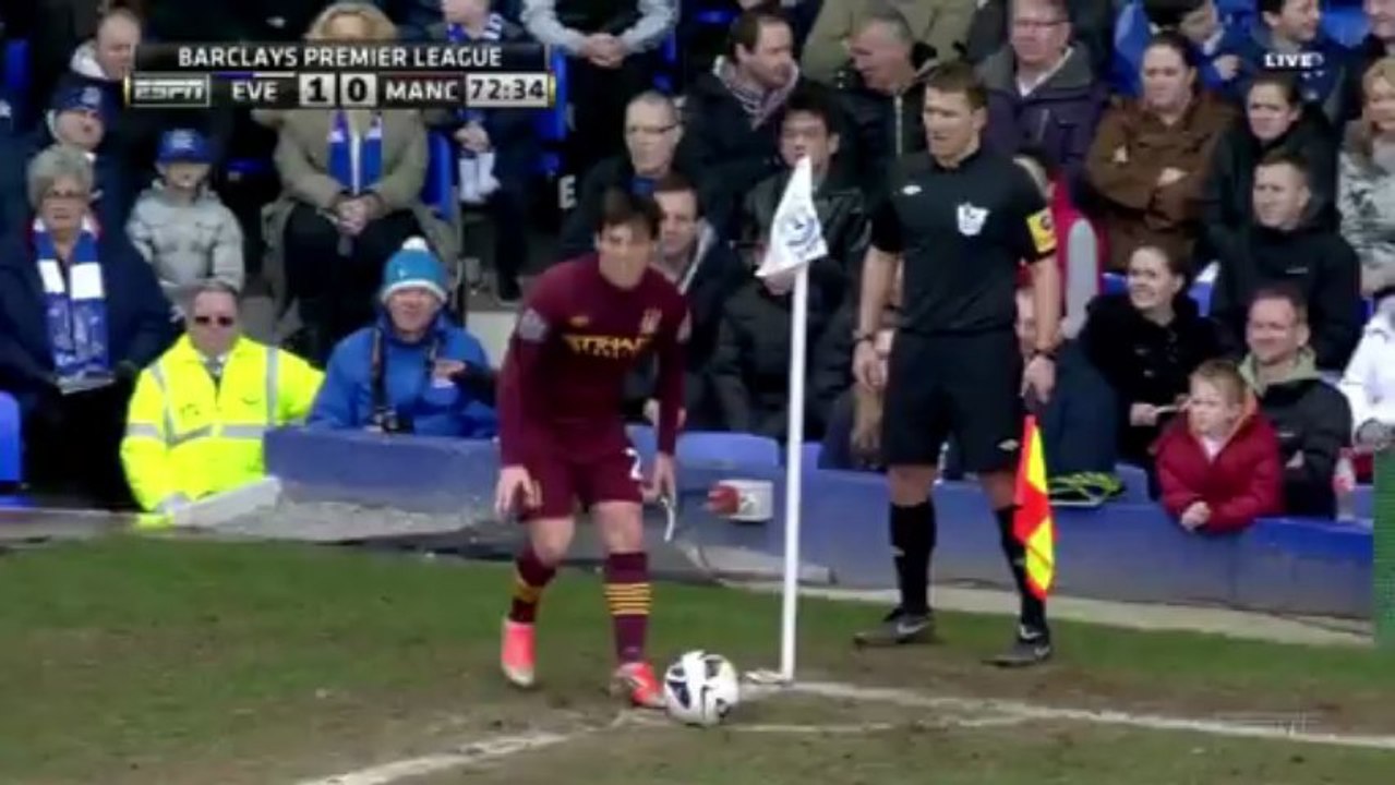 David Silva vs Everton (A) 2012-2013 EPL HD