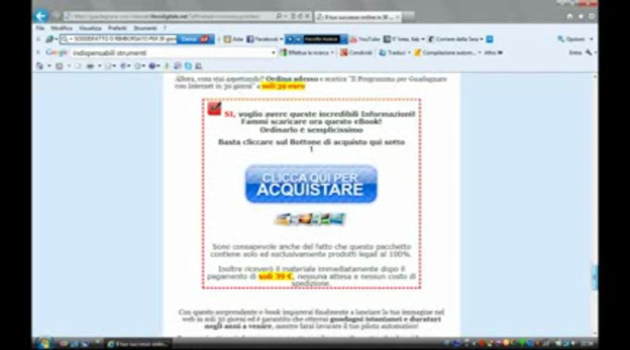 Guadagnare con Internet in 30 giorni l'esatto sistema - Ebook