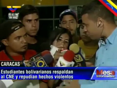 Estudiantes revolucionarios rechazan violencia de Manitas Blancas y exigen respeto para Pdta.del CNE