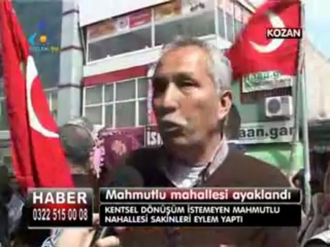 KOZAN'DA KENTSEL DÖNÜŞÜME KARŞI ÇIKAN MAHMUTLU MAHALLESİ SAKİNLERİ AYAKLANDI