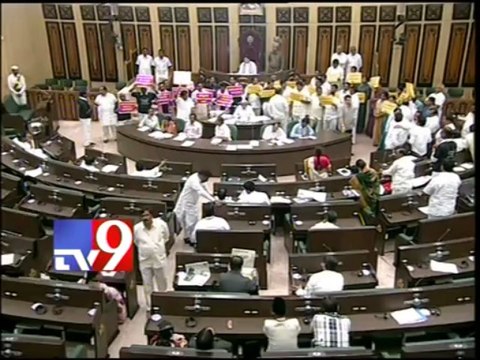 Assembly adjourned after TRS and TDP MLAs protest