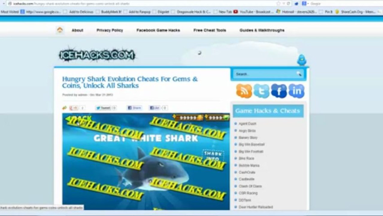 Hungry Shark Evolution Unlimited Gems Cheat Plus Unlock All Sharks