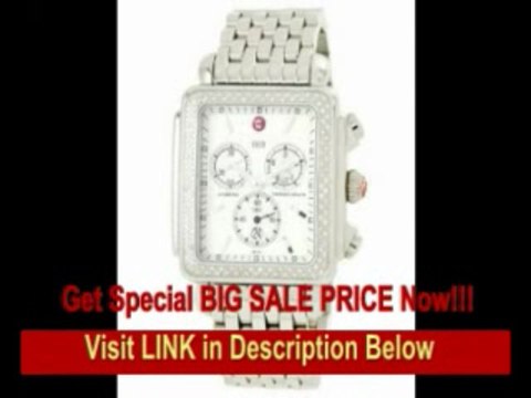 [BEST PRICE] Michele Woman's MWW06J000008 Deco XL Diamond Stainless Steel Bracelet Watch