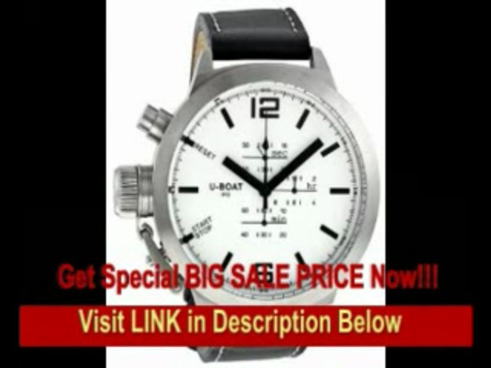 [BEST BUY] U-Boat Chrono Special White Dial Black Leather Mens Watch 305
