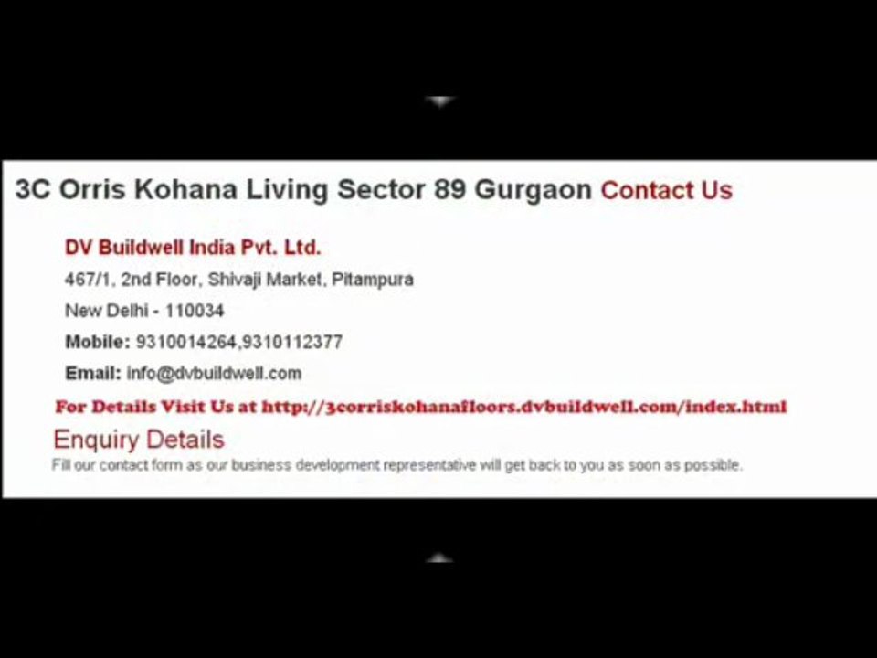 3c Orris Kohana Floors Gurgaon 09310112377,3C Orris Kohana Living