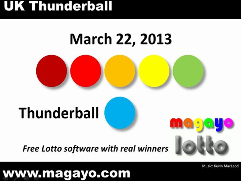 UK Thunderball Drawing Results for March 22, 2013