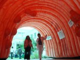 Giant inflatable colon teaches cancer awareness