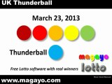 UK Thunderball Drawing Results for March 23, 2013