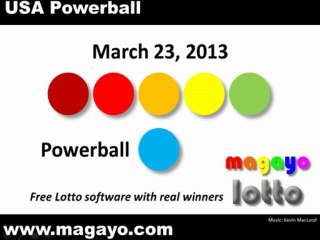 USA Powerball Drawing Results for March 23, 2013