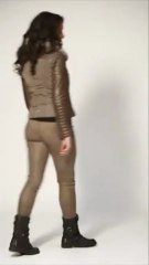 Blouson Cuir d'Agneau / Tissu / Renard GIORGIO Vivienne Kaki