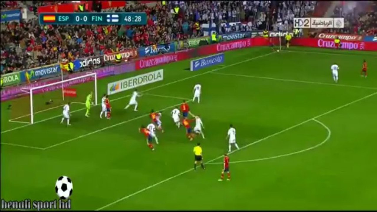 اهداف اسبانيا1-1فلندا(22/03/2013)تصفيات كاس العالم اوروبا2014 تعليق حفيظ دراجي