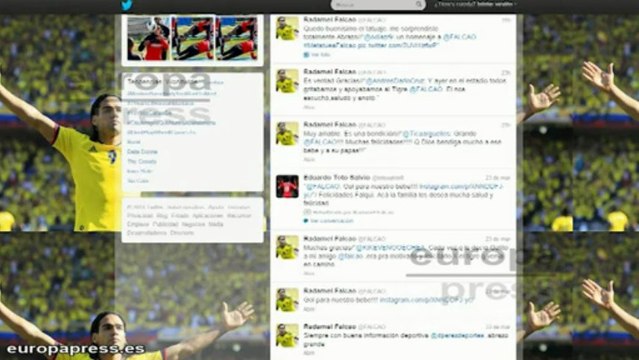 Falcao dedica un gol a su futuro hijo