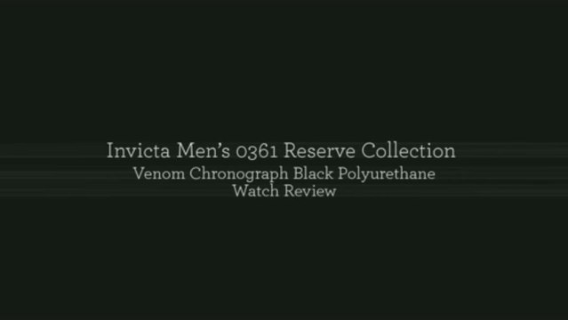 Invicta Men’s 0361 Reserve Collection Venom Chronograph Black Polyurethane Watch Review