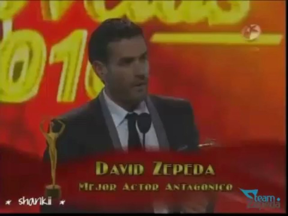 David Zepeda @davidzepeda1 gana Mejor Actor Antagónico - Premios TVyNovelas 2010